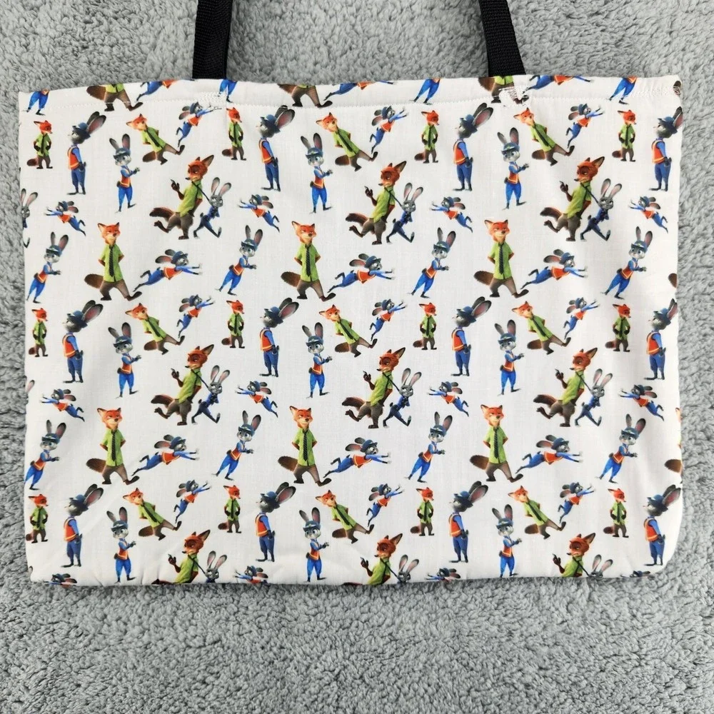Zootopia Themed Tote Shoulder Bag Judy Hops Nick Wilde Custom Handmade